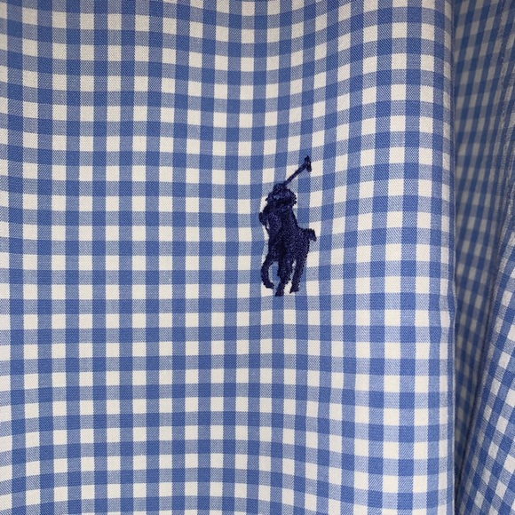Polo men blue check dress shirt men’s size 2XB XXL - Picture 5 of 17